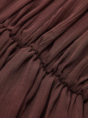 Puff Sleeve Chiffon Ruched Mini Dress