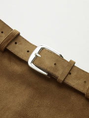 Belted Suede Mini Skirt