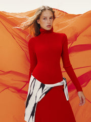 Wool-Blend Turtleneck Maxi Dress