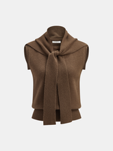 Sleeveless Knit Vest with Shawl Detail