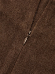 Suede Effect Ruched Sleeveless Vest