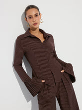 Flared Cuff Striped Shirt