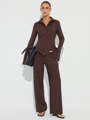 Flared Cuff Striped Shirt