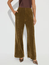 Mid-Waist Velvet Wide-Leg Pants