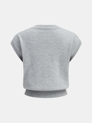 Bow Detail Cap Sleeve Knitted Vest