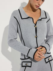 Contrast Piping Cotton Knit Co-ord Set