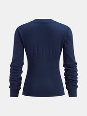 Hook-and-Eye Deep V-Neck Cardigan