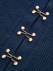 Hook-and-Eye Deep V-Neck Cardigan