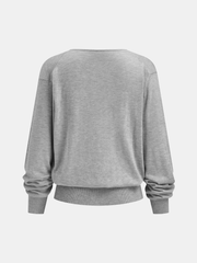 Twist-Front Wool-Blend Knit Sweater