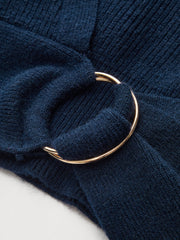 Metal Ring Knit Wrap Cardigan