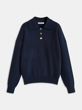 Long-Sleeve Knit Polo Sweater