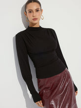 Ruched Mock Neck Top