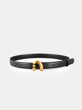 Golden Abstract Buckle Leather Belt