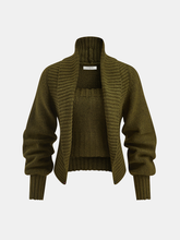 Knit Strapless Top and Cardigan Two-Piece Set