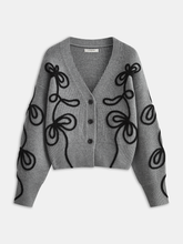 Floral Applique Knit Cardigan