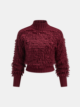 Mock Neck Fuzzy Knit Sweater