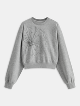 Floral Applique Cropped Sweatshirt