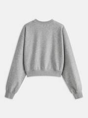 Floral Applique Cropped Sweatshirt