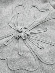 Floral Applique Cropped Sweatshirt