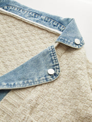 Denim Panel Utility Pocket Knit Cardigan