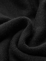 Mandarin Collar Bell Sleeve Metal Detail Knit Dress