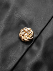 Metal Detail Faux Leather Mini Skirt