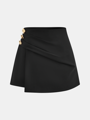 Metal Detail Asymmetric Skort