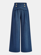 Crossover Waist Wide-Leg Pants