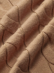 Cable Knit Zip-Up Cardigan