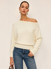 Off-Shoulder Knit Sweater