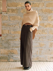 High-Waist Pleated Wide-Leg Pants