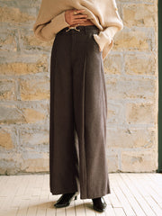 High-Waist Pleated Wide-Leg Pants