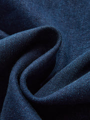 Metal Button Collared Denim Flare Dress