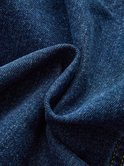 Metal Button-Front Denim Shirt Dress