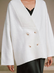 Double-Breasted Oversized Cardigan