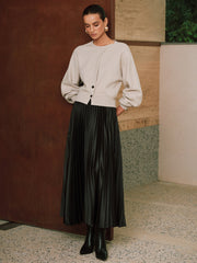 Button Detail Long Sleeve Sweater