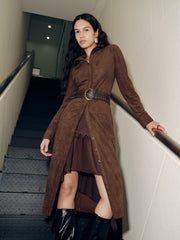 Suede Shirt Dress without Belt