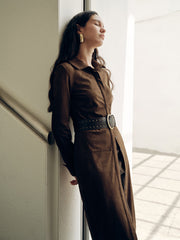 Suede Shirt Dress without Belt
