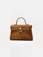 Suede Effect Top-Handle Bag