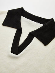 Contrast Collar Knit Vest