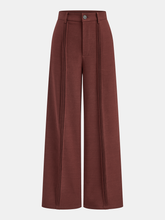Mid-Waist Pleated Wide-Leg Pants