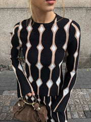 Geometric Pattern Knitted Top