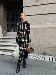 Geometric Pattern Knitted Top