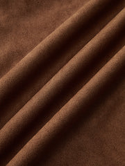 Faux Leather Panel Suede Effect Midi Skirt