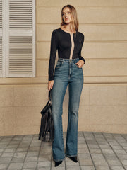 Bra-Free Mesh Paneled Long-Sleeve Bodysuit