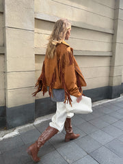 Lapel Collar Fringe Jacket