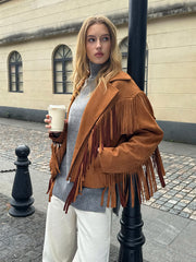 Lapel Collar Fringe Jacket