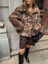 Leopard Print Faux Fur Coat