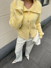 Wool Blend Collared Knit Cardigan