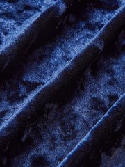 Metal Button Ruched Velvet Maxi Dress